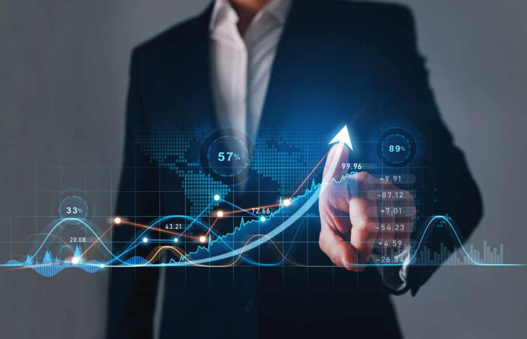 Plan et stratégie de croissance d'entreprise, concept financier et d'investissement.
